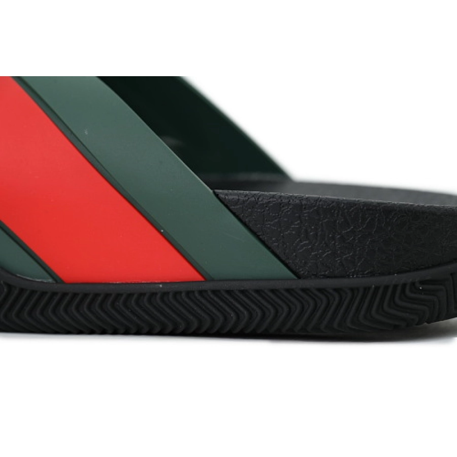 GUCCI Rubber Slide Sandal Red and Green