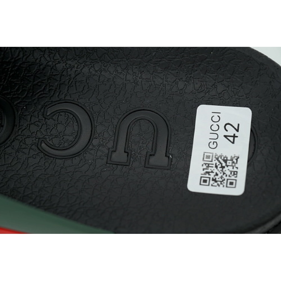 GUCCI Rubber Slide Sandal Red and Green