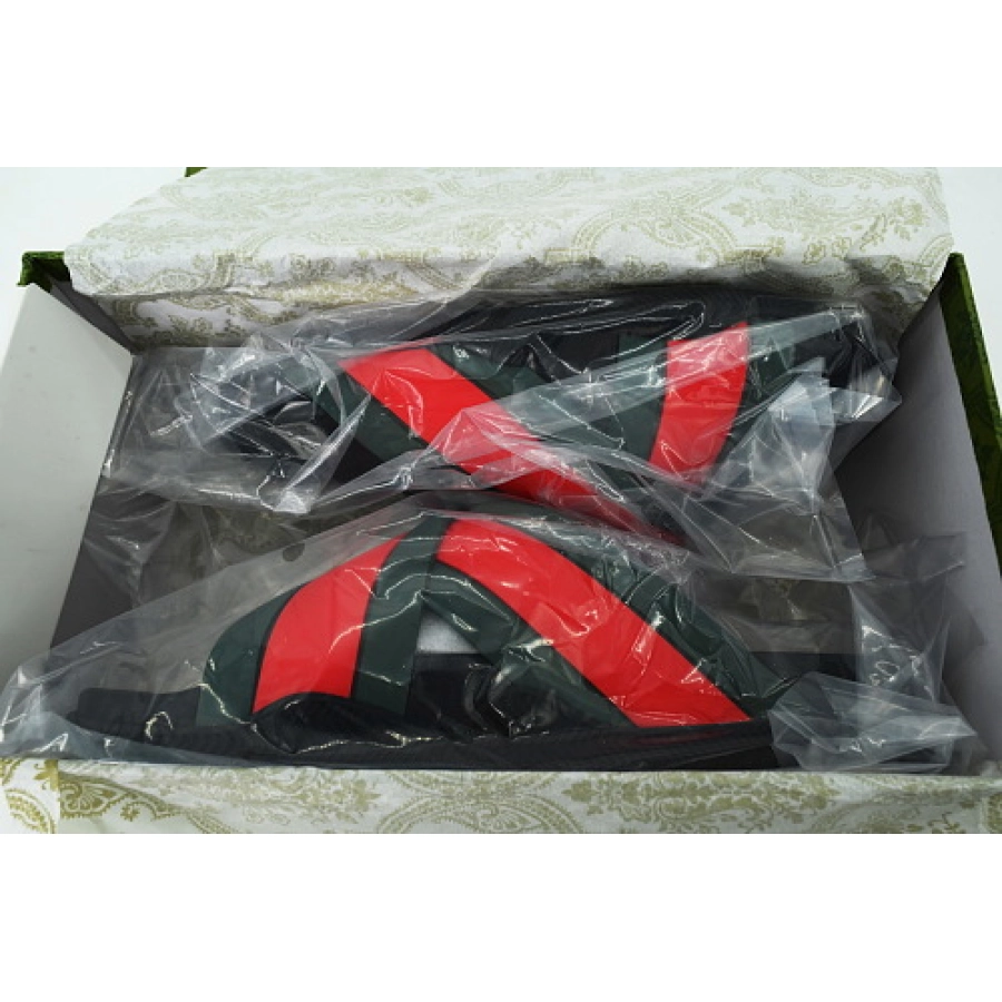 GUCCI Rubber Slide Sandal Red and Green