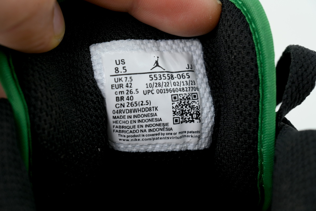 Air Jordan 1 Low 'Black Lucky Green' 553558-065