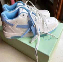 OFF-WHITE Out Of Office OOO 30 MM Low Tops White Light Blue  OMIA189 C99LEA00 10145 review Xavier Kaitlyn