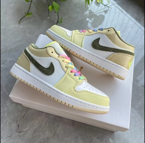 Air Jordan 1 Low Sail White Oil Green (Women's)  FD9906-131  review 
