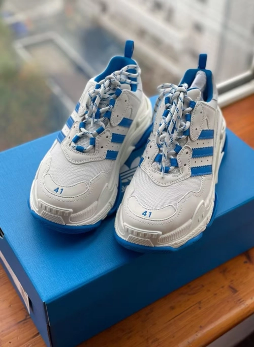 Balenciaga x adidas Triple S Blue White 712821W2ZB24090 review 