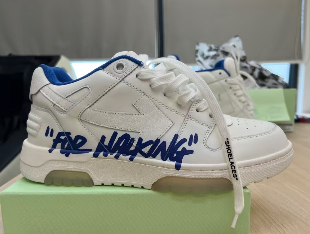 OFF-WHITE Out Of Office "OOO" Low Tops For Walking White White Dark Blue SS22  OMIA18 9S22LEA00 30145 review Aylin