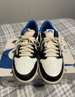 【$59 SALE】Travis Scott x Fragment Design x Air Jordan 1 Low  DM7866-140 review Frank 01