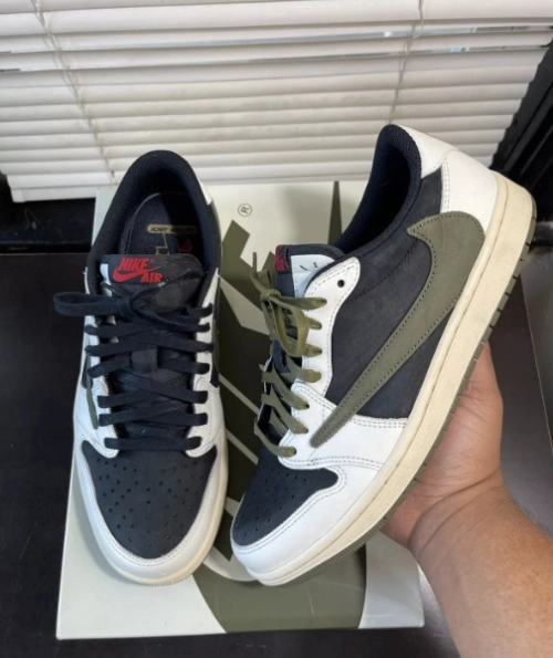【$59 SALE】Air Jordan 1 Retro Low OG SP Travis Scott Olive (Women's)  DZ4137-106 review 