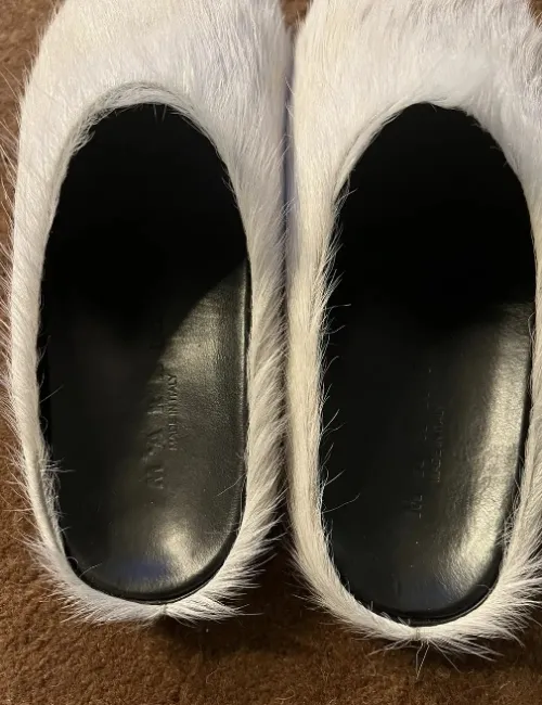 Marni Long-Hair Calfskin Fussbett Sabot Grey SBMR000600P412200N15 review 