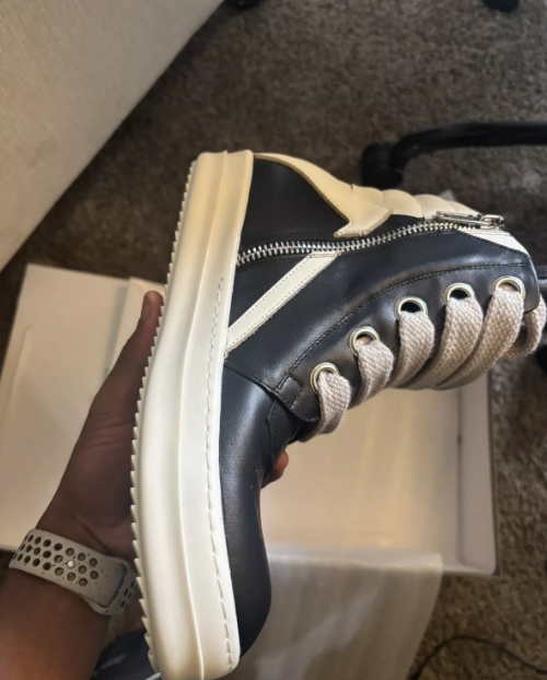 Rick Owens GeoBasket Oversized Eylet Black Milk RU02B2894-LPOW1-911 review Nathaniel 01