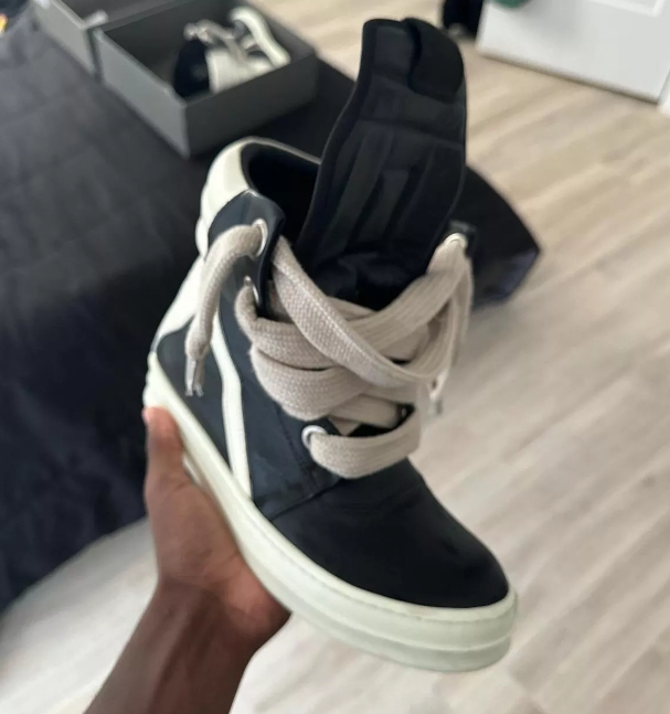 Rick Owens GeoBasket Oversized Eylet Black Milk RU02B2894-LPOW1-911 review Scott