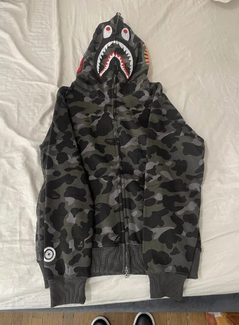 OBO BAPE Color Camo Shark Zip Hoodie Black review Irwin 00