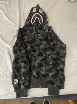 OBO BAPE Color Camo Shark Zip Hoodie Black review Irwin 01