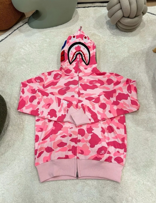OBO BAPE ABC Camo Shark Full Zip Hoodie Pink review Russell