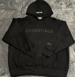  Fear Of God Essentials Pullover Hoodie Applique Logo Black review Stanley 01