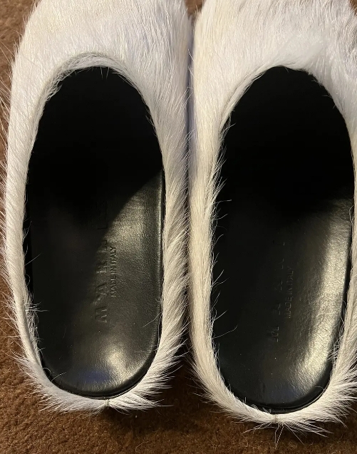 Marni Long-Hair Calfskin Fussbett Sabot White SBMR000600P412200W02 review Elmer 01