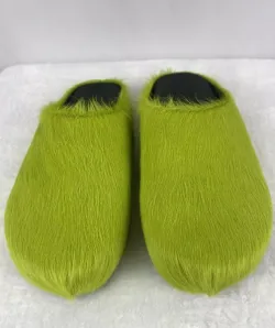 Marni Long-Hair Calfskin Fussbett Sabot Green SBMR000600P412200V07 review Terence