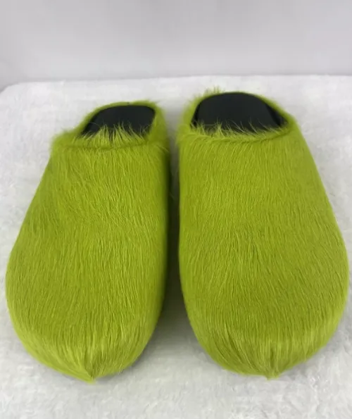 Marni Long-Hair Calfskin Fussbett Sabot Green SBMR000600P412200V07 review 