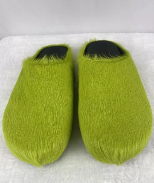 Marni Long-Hair Calfskin Fussbett Sabot Green SBMR000600P412200V07 review 