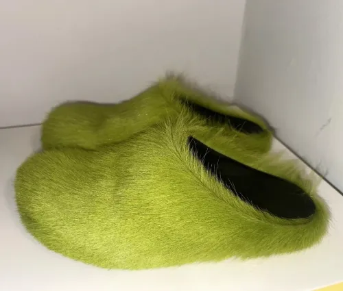 Marni Long-Hair Calfskin Fussbett Sabot Green SBMR000600P412200V07 review 