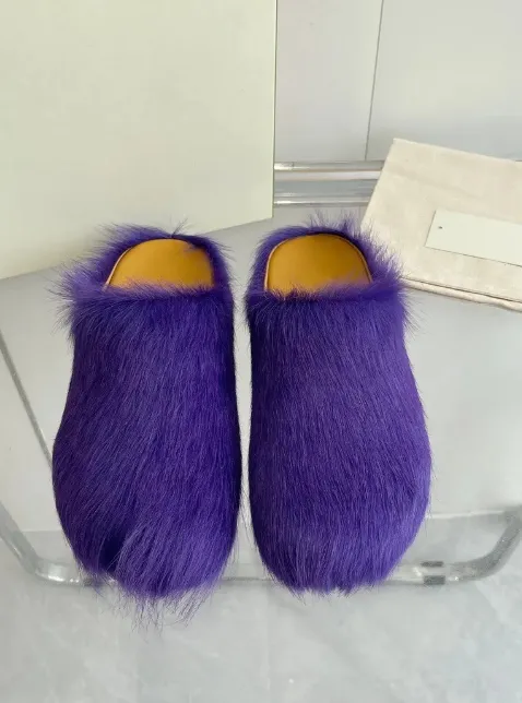 Marni Long-Hair Calfskin Fussbett Sabot Purple SBMR000600P623600C74 review 