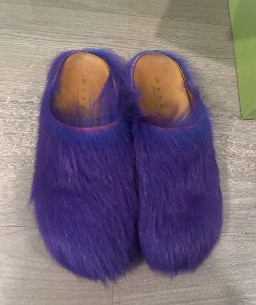 Marni Long-Hair Calfskin Fussbett Sabot Purple SBMR000600P623600C74 review Isaac 01