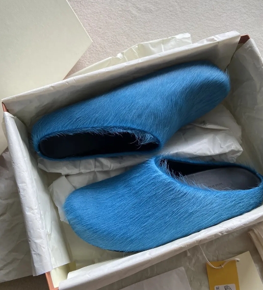 Marni Long-Hair Calfskin Fussbett Sabot Blue SBMR000600P412200B50 review Ralph 00