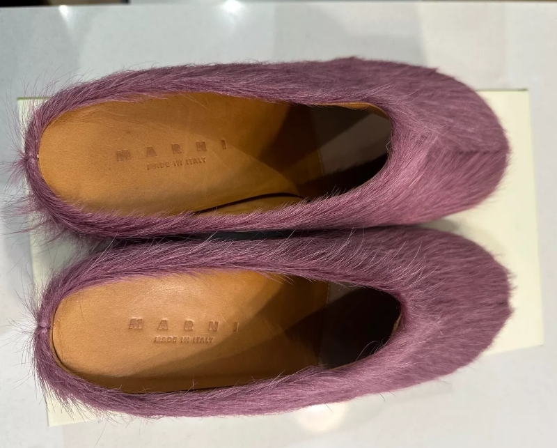 Marni Long-Hair Calfskin Fussbett Sabot Purple SBMS004601P412200C68 review Richie