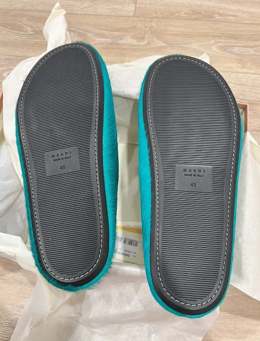 Marni Long-Hair Calfskin Fussbett Sabot Green SBMR000600P412200V38 review Ava 01