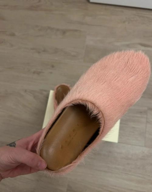 Marni Long-Hair Calfskin Fussbett Sabot Pink SBMS004601P412200C29 review 