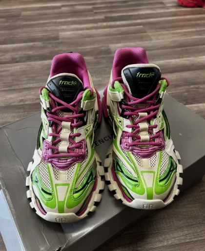 Balenciaga Track 2 Sneaker White Green Pink 568615 W2GN3 9199 review 