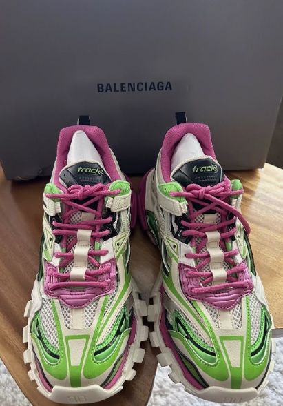 Balenciaga Track 2 Sneaker White Green Pink 568615 W2GN3 9199 review Luke 00