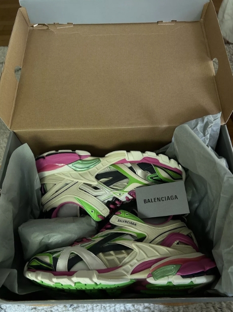 Balenciaga Track 2 Sneaker White Green Pink 568615 W2GN3 9199 review Luke 02