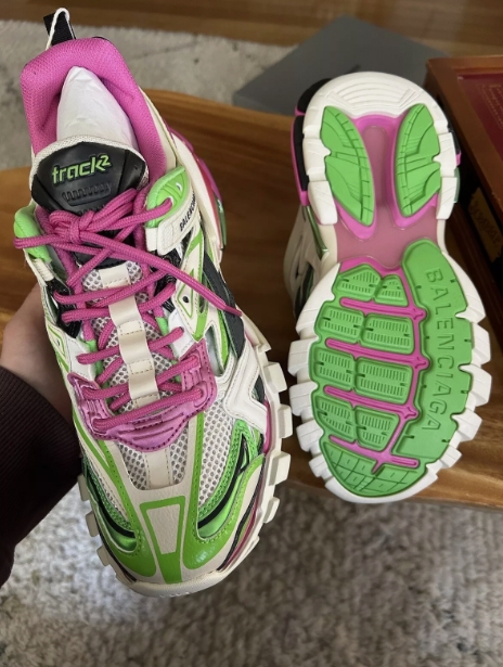 Balenciaga Track 2 Sneaker White Green Pink 568615 W2GN3 9199 review Luke 01