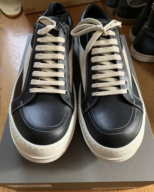 Rick Owens EDFU Vintage Sneaks Leather Black Milk White   RP01C5888LPOLVS-911 review Wesley 01