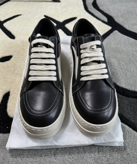 Rick Owens EDFU Vintage Sneaks Leather Black Milk White   RP01C5888LPOLVS-911 review Hunter