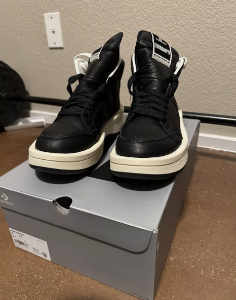 Converse TURBOWPN Mid Rick Owens DRKSHDW Black Cloud Cream  A03945C review Austin 01
