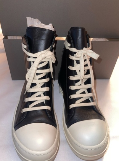 Rick Owens Ramones Leather High Top Black Cream  RU01B1890 review Dante