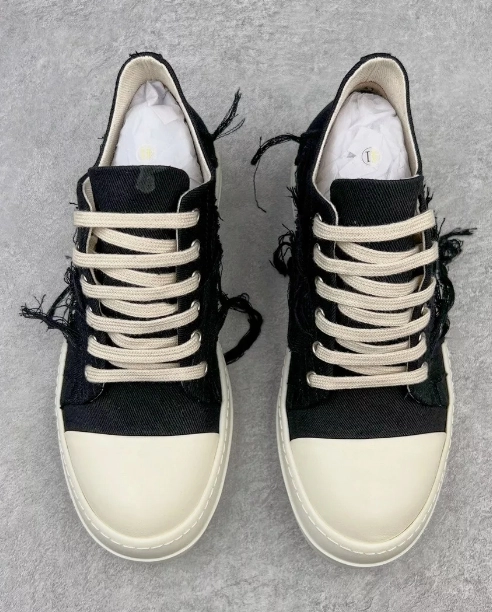 Rick Owens DRKSHDW Fogachine Slashed Stretch Denim Low Black Milk   DU01B7802 SBSLH 911 review 