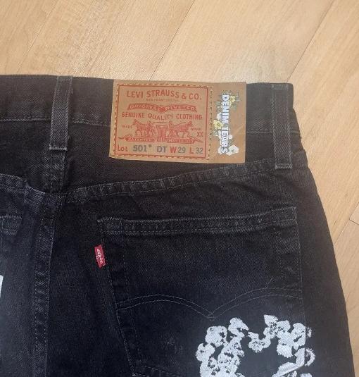 OBO Denim Tears  The Cotton Wreath Jean Black review Kamryn 01