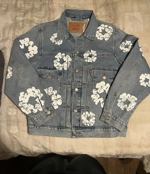 OBO Denim Tears Type - 2 All Over Wreath Light Wash Jacket review Alora 00