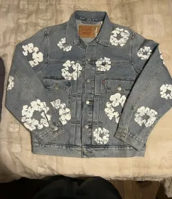 OBO Denim Tears Type - 2 All Over Wreath Light Wash Jacket review Alora 01