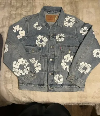 OBO Denim Tears Type - 2 All Over Wreath Light Wash Jacket review Alora 01