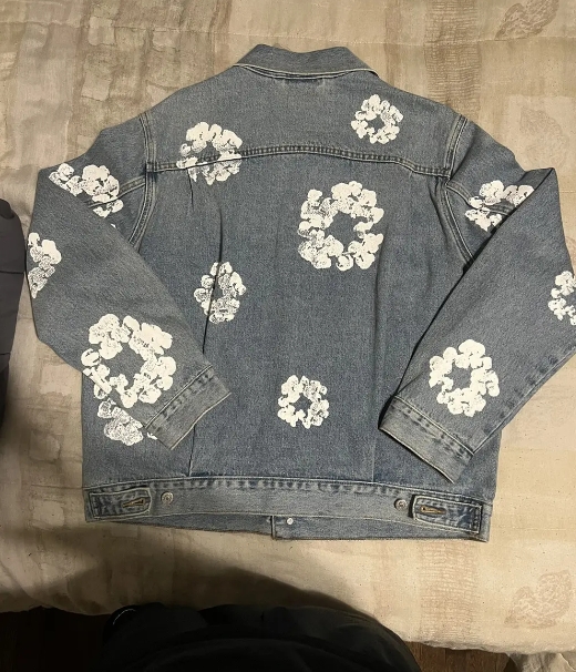 OBO Denim Tears Type - 2 All Over Wreath Light Wash Jacket review Alora 01