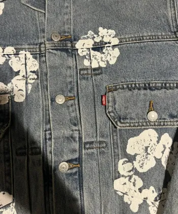 OBO Denim Tears Type - 2 All Over Wreath Light Wash Jacket review Alora 03