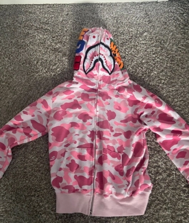 Bape Color Camo Shark Zip Hoodie Pink review 