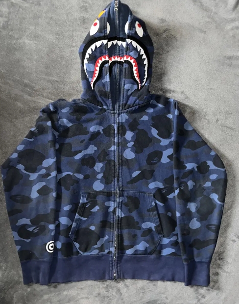 OBO BAPE COLOR CAMO SHARK ZIP HOODIE NAVY review Mack 00
