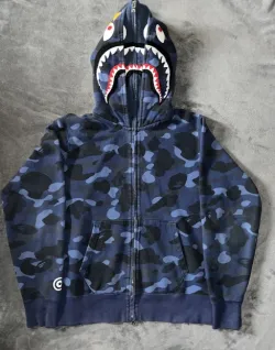 OBO BAPE COLOR CAMO SHARK ZIP HOODIE NAVY review Mack 01
