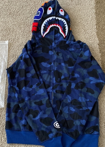 OBO BAPE COLOR CAMO SHARK ZIP HOODIE NAVY review Peyton 00