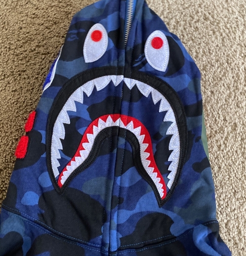 OBO BAPE COLOR CAMO SHARK ZIP HOODIE NAVY review Peyton 01