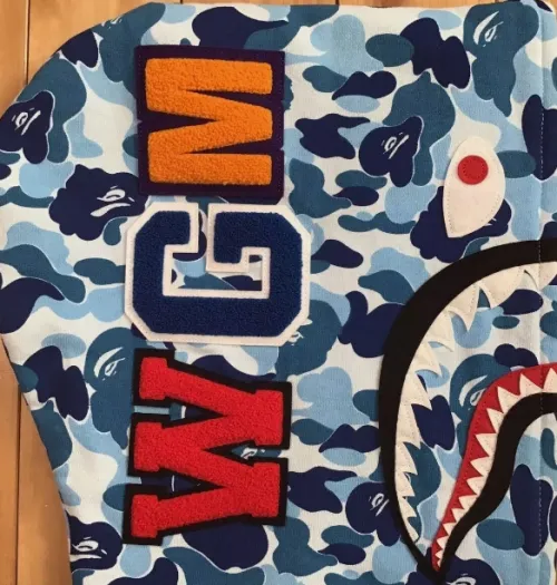 OBO  BAPE ABC Camo Shark Zip Hoodie Blue review 