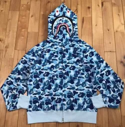 OBO  BAPE ABC Camo Shark Zip Hoodie Blue review Alexis 02